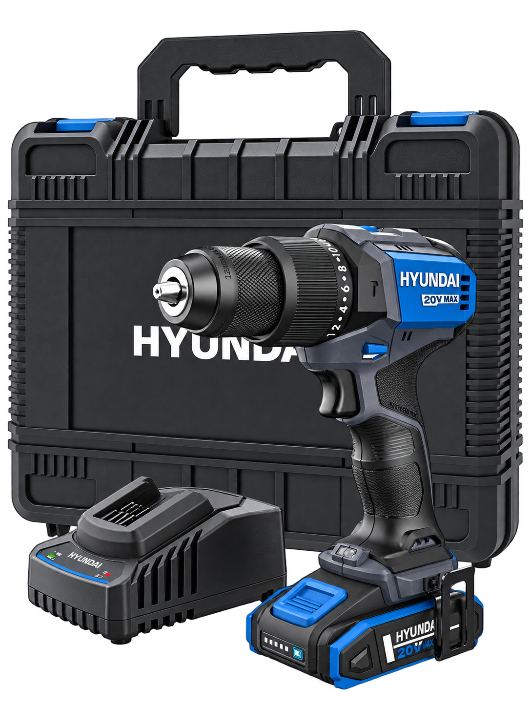 Hyundai HD20X-60TT 20V cordless hammer drill with 60 N.m torque and 2000 RPM