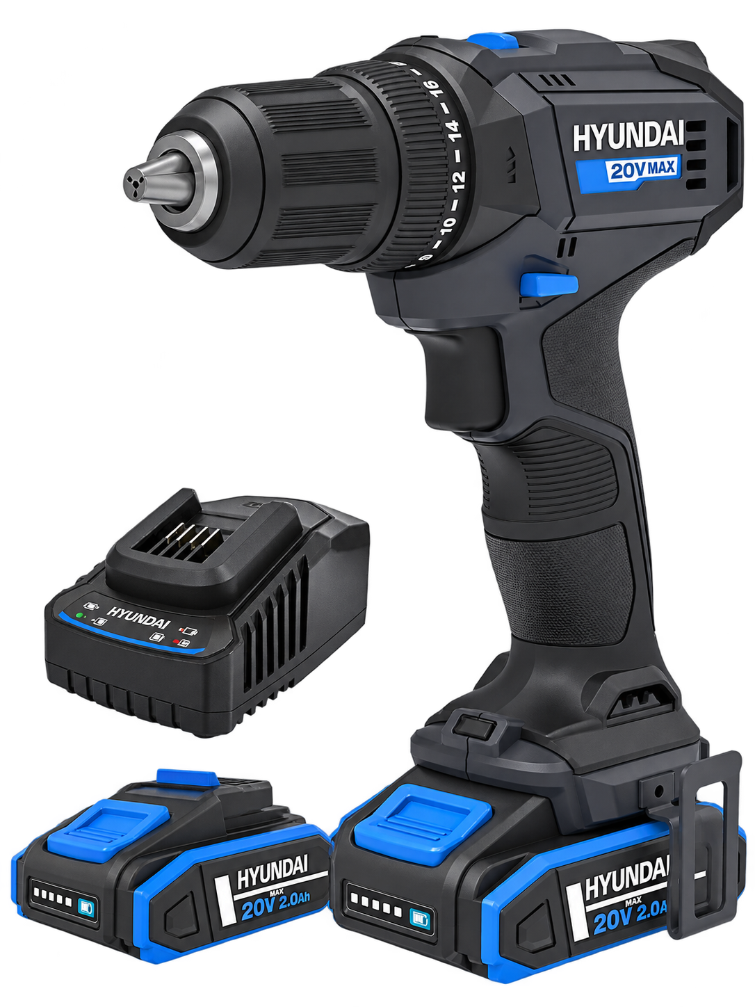 Hyundai DD20S-40TT 20V cordless driver drill with 40 N.m torque and 1600 RPM