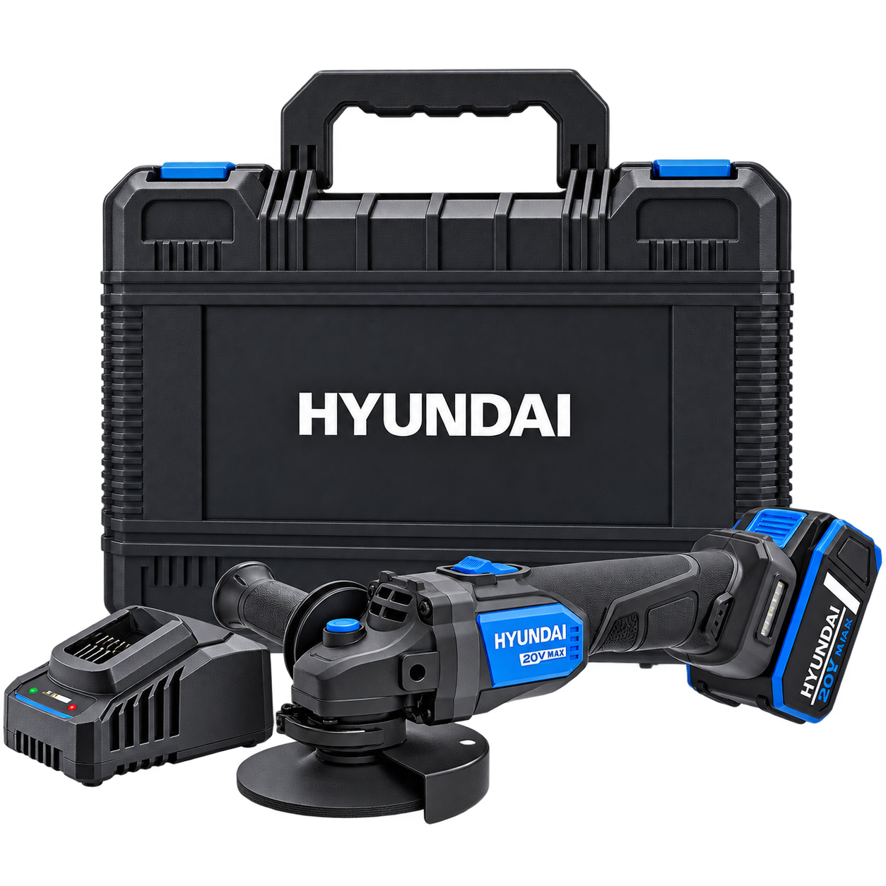 Hyundai AG20X-125FT 20V cordless angle grinder with 125 mm disc, 8,500 RPM and M14 spindle